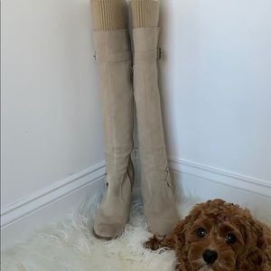 Seychelles Light beige over the knee boots
